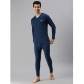 Lux Cottswool - Blue Cotton Blend Mens Thermal Sets ( Pack of 1 ) - None