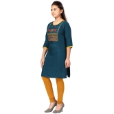 Aarika Dark Green Cotton Girls Kurti ( Pack of 1 ) - None