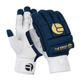 RMAX Unisex Leather & PU Navy Blue Cricket Batting Gloves (Senior, Right Hand) - L(Men)