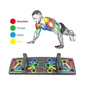 Push Up Board -with 14-in-one Muscle Toning System, Multifunctional Colour Coded Foldable Push up Board for Body Muscle Training - Multi Color