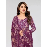 Kashvi Unstitched Crepe Printed Dress Material - Wine ( Pack of 1 ) - Wine