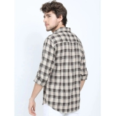 Ketch Polyester Slim Fit Checks Full Sleeves Mens Casual Shirt - Beige ( Pack of 1 ) - None