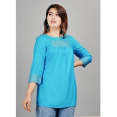 Smien - Light Blue Rayon Womens Ethnic Tunic ( Pack of 1 ) - None