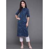 Antaran Cotton Striped Shirt Style Womens Kurti - Blue ( Pack of 1 ) - None