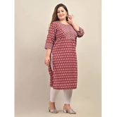 Swasti - Maroon Cotton Womens Straight Kurti ( Pack of 1 ) - None