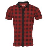 Campus Sutra Cotton Regular Fit Checks Half Sleeves Mens Casual Shirt - Red ( Pack of 1 ) - None