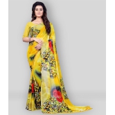 Anand - Yellow Georgette Saree With Blouse Piece ( Pack of 1 ) - Yellow