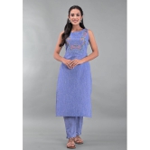 Maquien - Blue Straight Rayon Women's Stitched Salwar Suit ( Pack of 1 ) - None