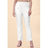 Glomee - White Cotton Straight Women''s Casual Pants ( Pack of 1 ) - None