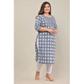 Swasti - Blue 100% Cotton Womens Straight Kurti ( Pack of 1 ) - None