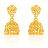 LUV FASHION Golden Jhumki Earrings ( Pack of 1 ) - Golden