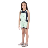 Kids Cave - Light Green Cotton Girls Dungarees ( ) - None