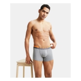 Jockey FP03 Men Super Combed Cotton Rib Solid Trunk with Ultrasoft Waistband - Monument - None