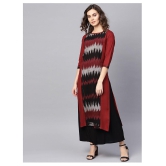 KSUT Red Viscose Straight Kurti - L