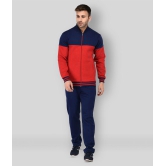 Vivid Bharti - Multicolor Fleece Regular Fit Colorblock Men''s Sports Tracksuit ( Pack of 1 ) - S