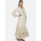 Women Floral Printed Gotta Patti Pure Cotton Kurta With Sharara & Dupatta