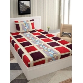 URBAN MAGIC - Red Microfiber Single Bedsheet with 1 Pillow Cover - Red