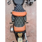 KOHLI BULLET ACCESSORIES Seat Cover Fancy Check Tan & Black For Royal Enfield Classic , Classic Chrome , Classic Desert