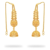 LUV FASHION Golden Drop Earrings ( Pack of 1 ) - Golden