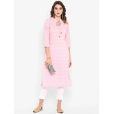 Janasya Cotton Printed Straight Womens Kurti - Pink ( Pack of 1 ) - None