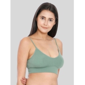 ILRASO - Green Cotton Blend Removable Padding Women's Sports Bra ( Pack of 1 ) - None