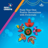 Fevicreate Paint Your Own Dazzling Decorations Diwali Kit contains Tealight Holders, Diya Cutouts, Fevicryl Glass Colours, Fevicol MR to make Acrylic Rangoli Best Creative Diwali Gift for Age 12 Years+