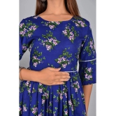 SIPET Rayon Printed Anarkali Womens Kurti - Blue ( Pack of 1 ) - None