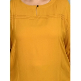 PrettyPlus by Desinoor - Mustard Rayon Womens Straight Kurti ( Pack of 1 ) - None