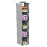 PrettyKrafts 5 Tiers Clothes Hanging Organizer, Wardrobe for Regular Garments, Shoes Storage Cupboard, Hanger Bag