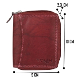 Tough Maroon Pure Leather Card Holder Wallet - Maroon