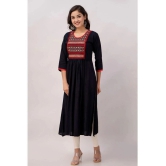 Kapadia - Black Rayon Womens Straight Kurti ( Pack of 1 ) - None