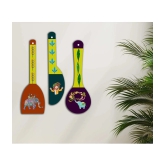 Saf Wood Spoon Shape Designer Designer Shape Decoratives Panel Multi - Pack of 3