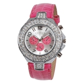 Exotica Fashions - Pink Leather Analog Womens Watch