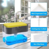 Soap Dispenser - 2 in 1 Soap Dispenser With Free Sponge ( 380 ml, Multicolor )