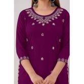 Kapadia - Magenta Rayon Womens Straight Kurti ( Pack of 1 ) - None