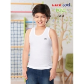 Lux Cozi - White Cotton Solid Boys Vest ( Pack of 3 ) - None