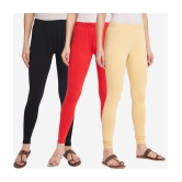 SELETA - Multicolor Cotton Women's Leggings ( Pack of 3 ) - None