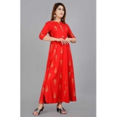 Smien - Red Rayon Women''s Anarkali Kurti ( Pack of 1 ) - None