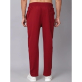 Rodamo  Men Maroon Solid Cotton Slim-Fit Track Pant