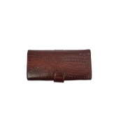 Genuine Leather Croco Style Causal Tan Clutch for women