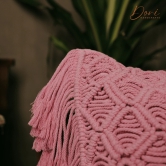 Pink Macrame Cushion Cover