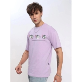 AKTIF Cotton Blend Regular Fit Printed Half Sleeves Mens T-Shirt - Lavender ( Pack of 1 ) - None