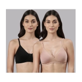 Dollar Missy Multicolor Cotton Non Padded Womens T-Shirt Bra ( Pack of 2 ) - None