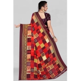 LEELAVATI - Red Georgette Saree With Blouse Piece ( Pack of 1 ) - Red