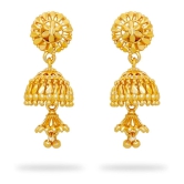 LUV FASHION Golden Jhumki Earrings ( Pack of 1 ) - Golden