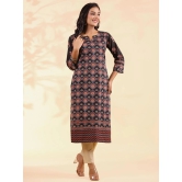 Vbuyz Cotton Printed Straight Womens Kurti - Black ( Pack of 1 ) - None