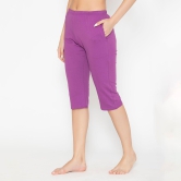 Women's Plain Knitted Capri - Purple Dahila XL