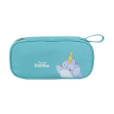 Zipper Pencil Pouch Narwhale Light Blue