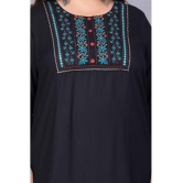 Preksha Rayon Embroidered Straight Women's Kurti - Black ( Pack of 1 ) - None