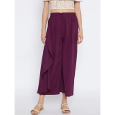 Women Burgundy Relaxed Loose Fit Solid Culottes